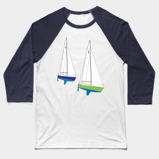 J/24 Sailboats Racing Baseball T-Shirt